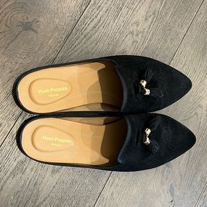 NEW Black tassel Hush Puppy slide  mule loafers